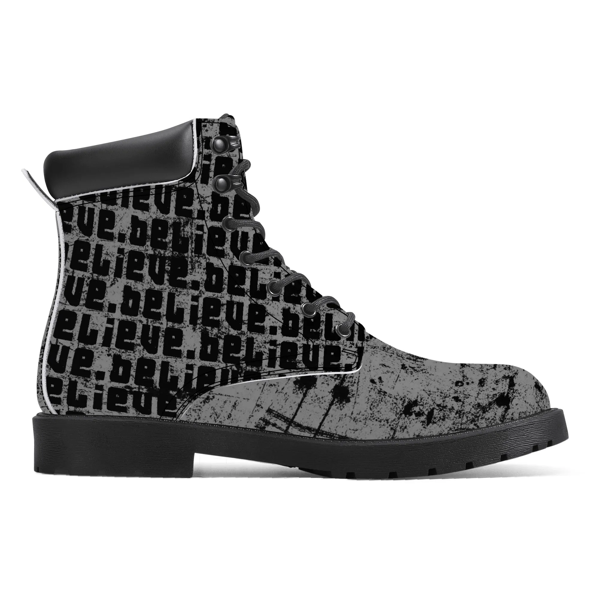 Believe-  Synthetic Leather Boots, Unisex