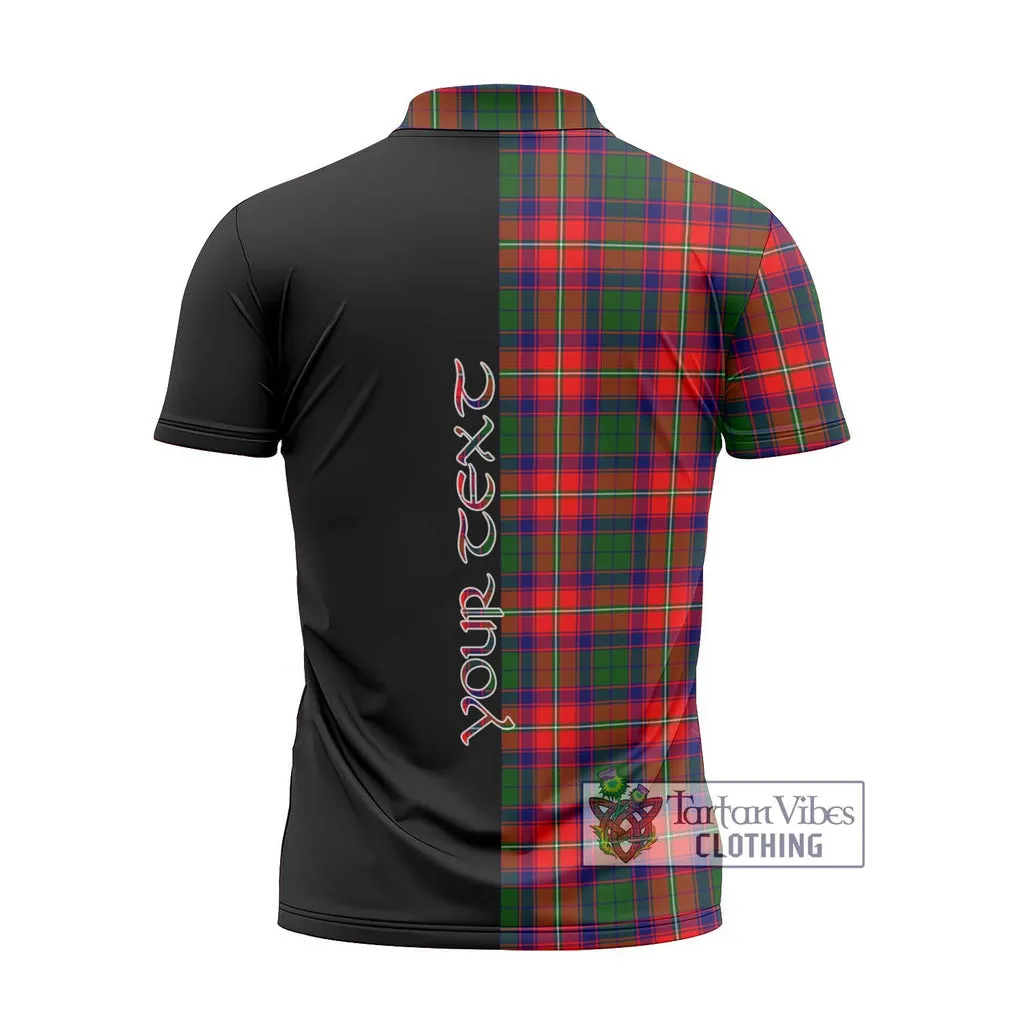 Belsches Tartan Zipper Polo Shirt with Family Crest and Half Of Me Style