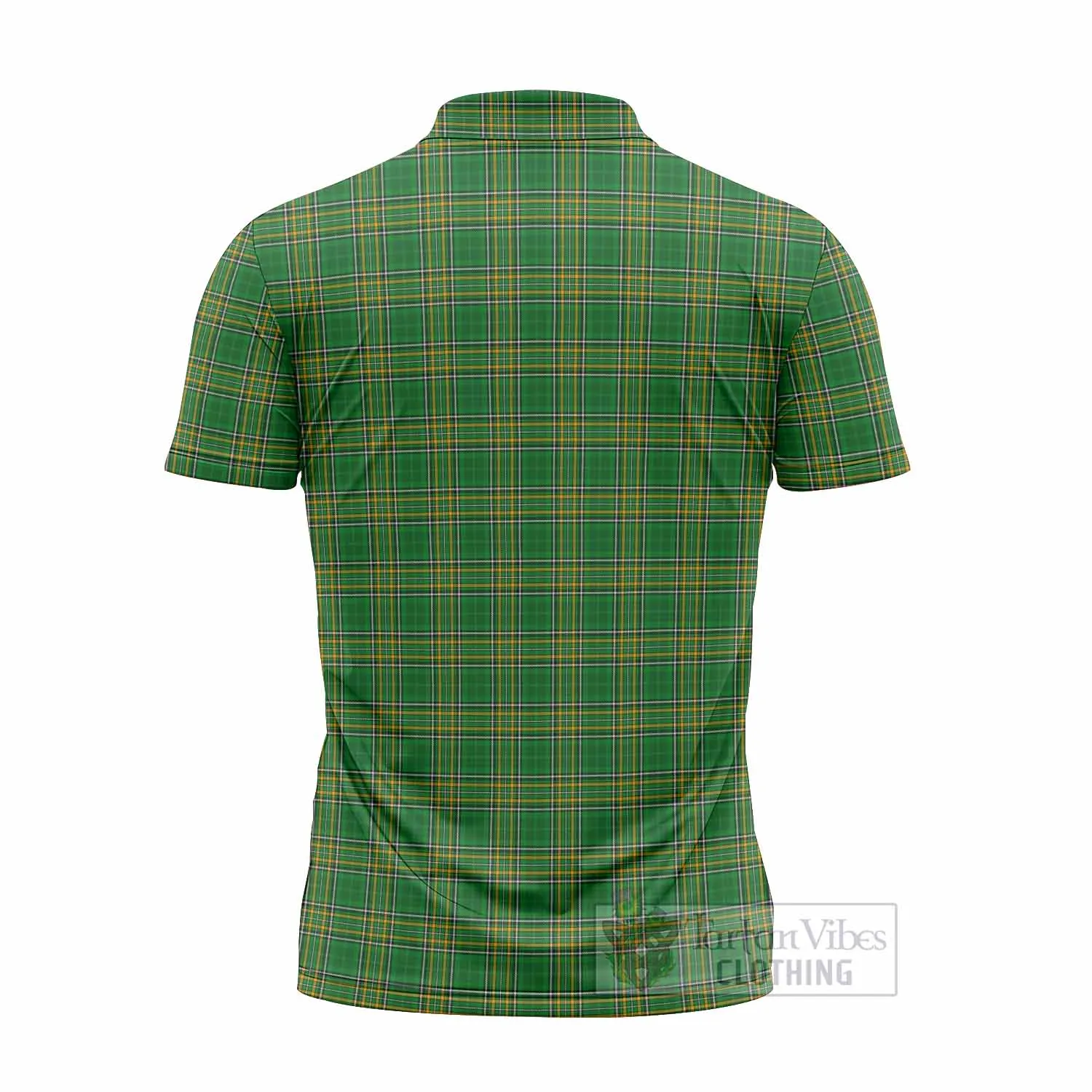 Bevens Irish Clan Tartan Zipper Polo Shirt with Coat of Arms