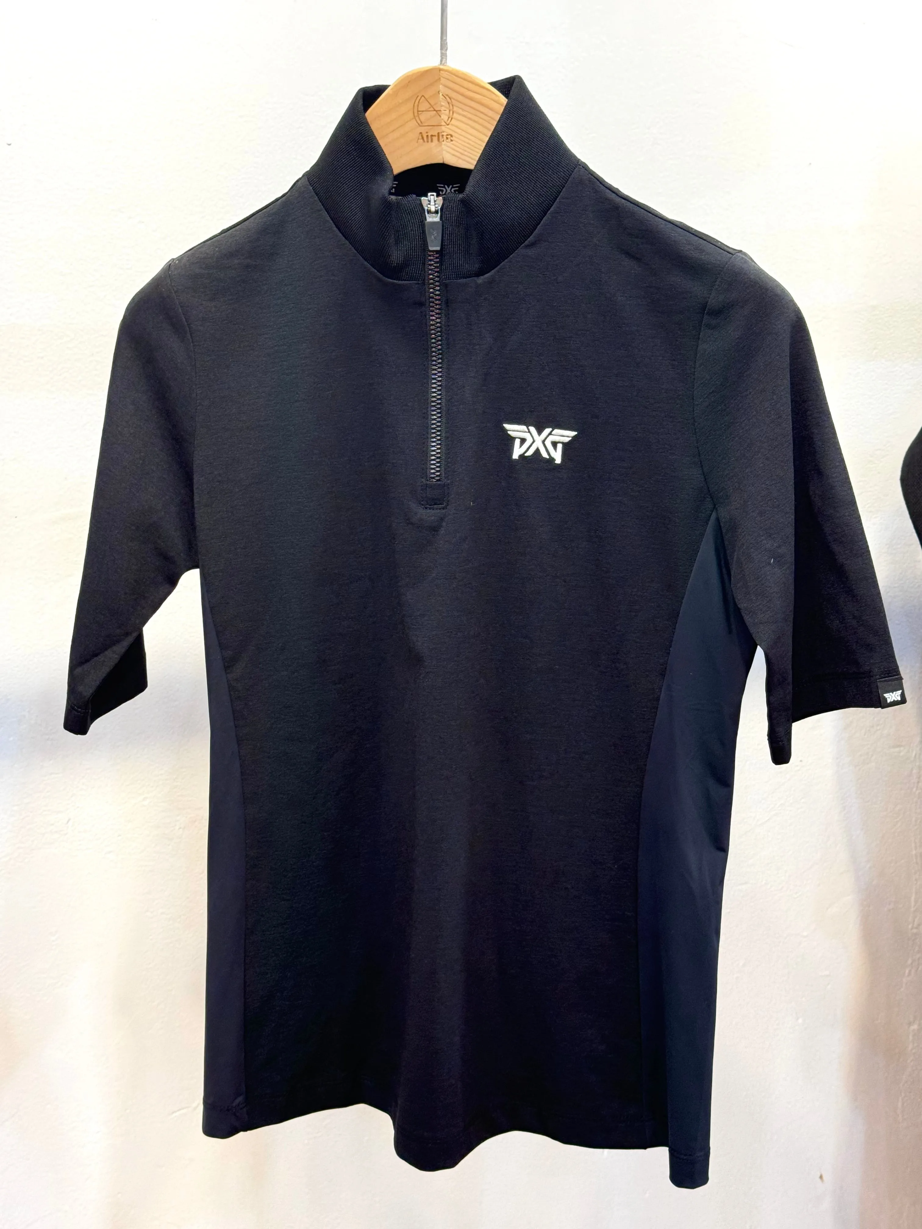 Black Sport Zip-up Top