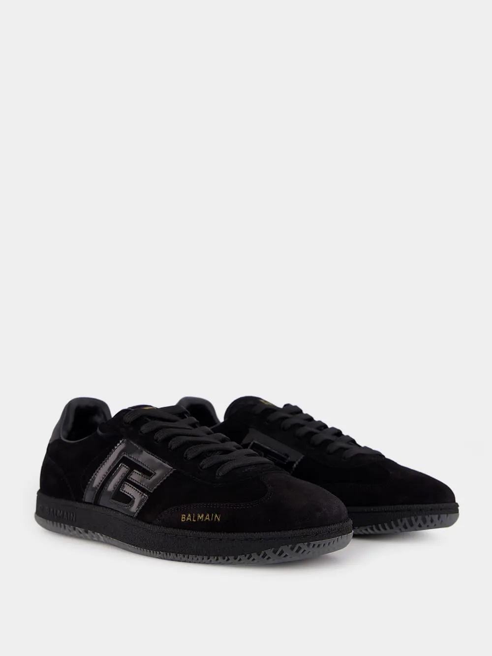 Black Suede and Patent Leather Sneakers