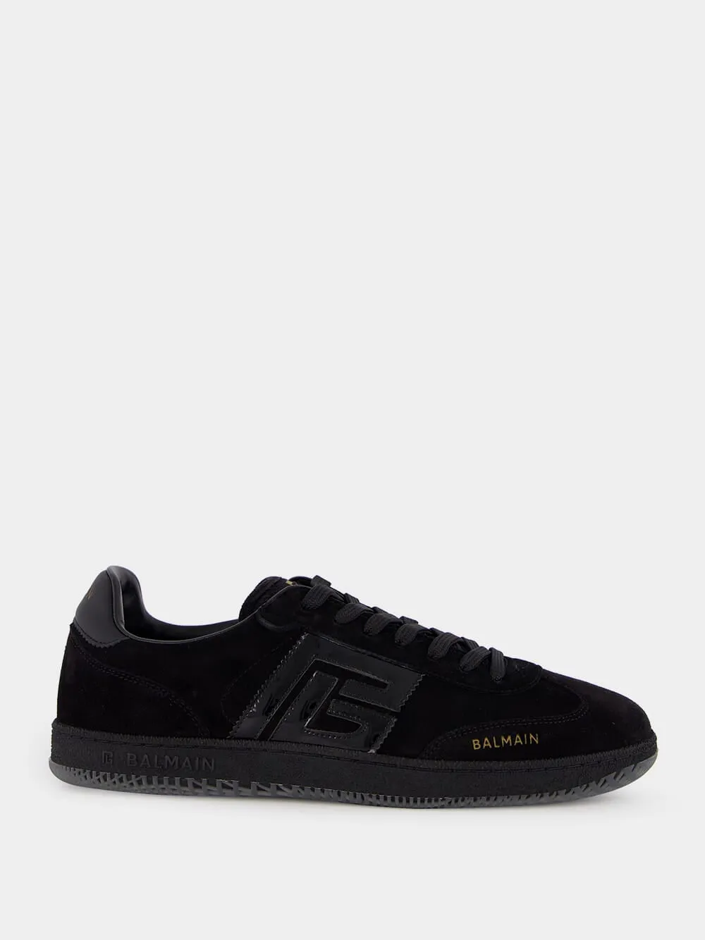 Black Suede and Patent Leather Sneakers