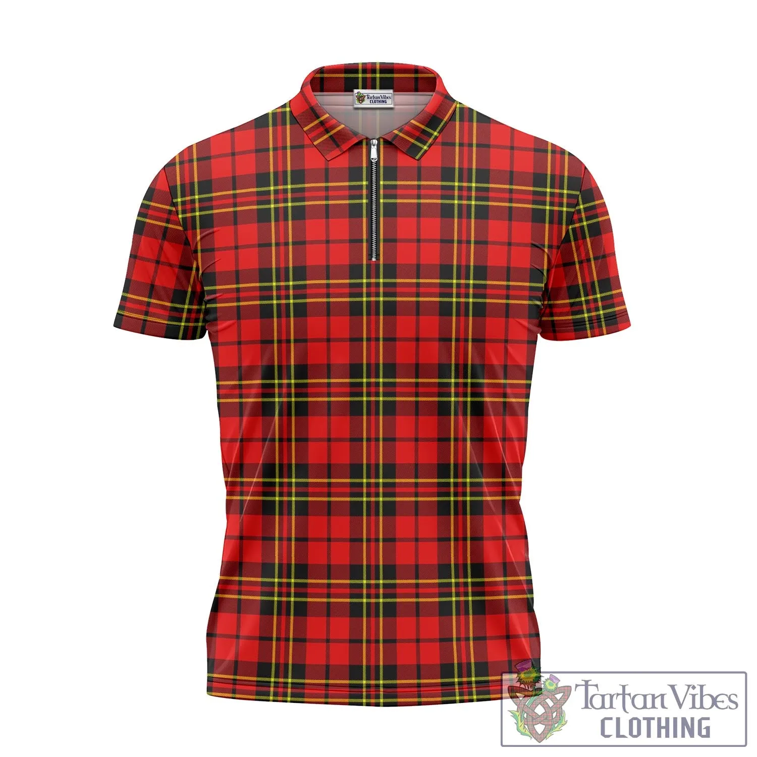 Brodie Modern Tartan Zipper Polo Shirt