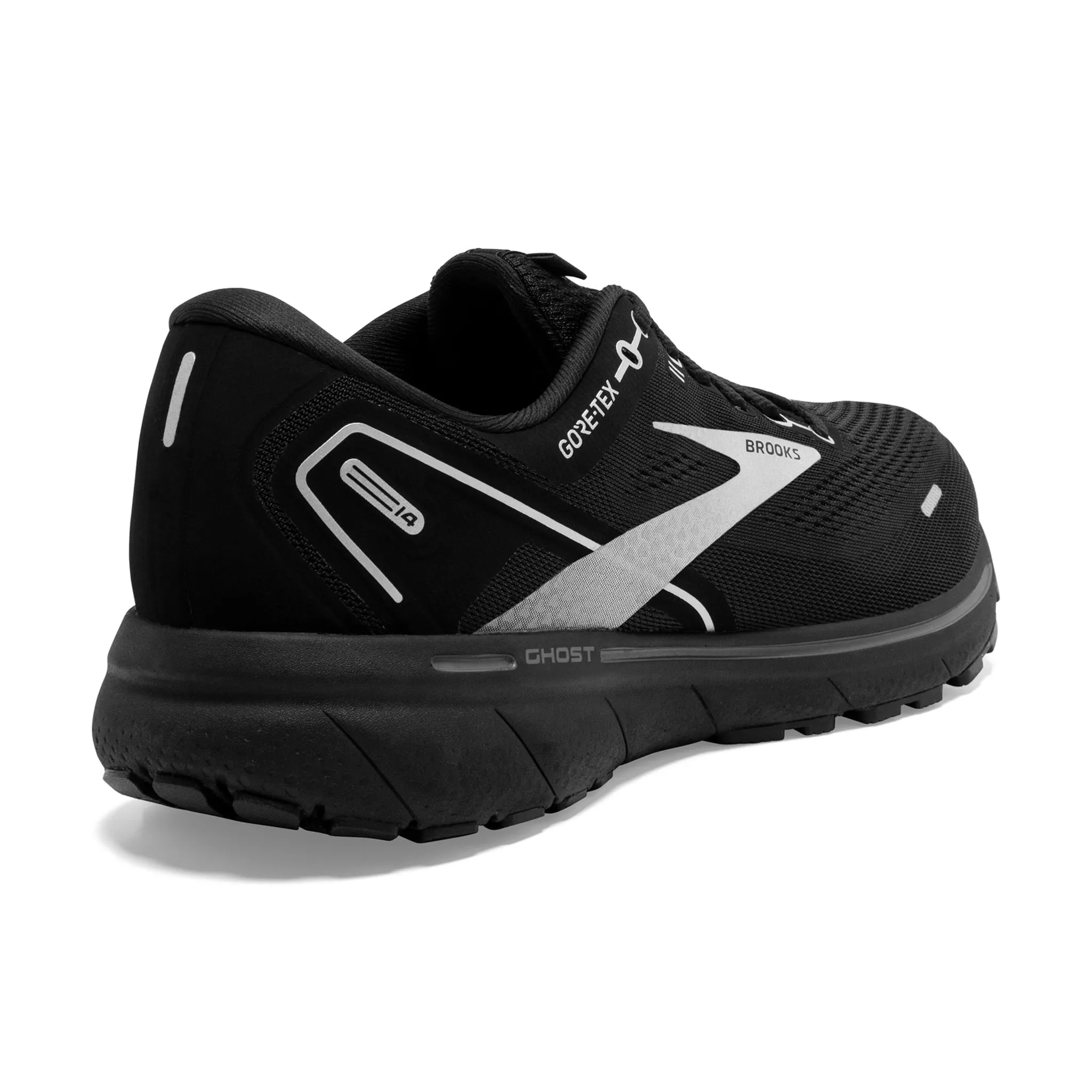 Brooks Mens 110368 020 Ghost 14 GTX Black Ebony Cushion Neutral Waterproof Running Shoes