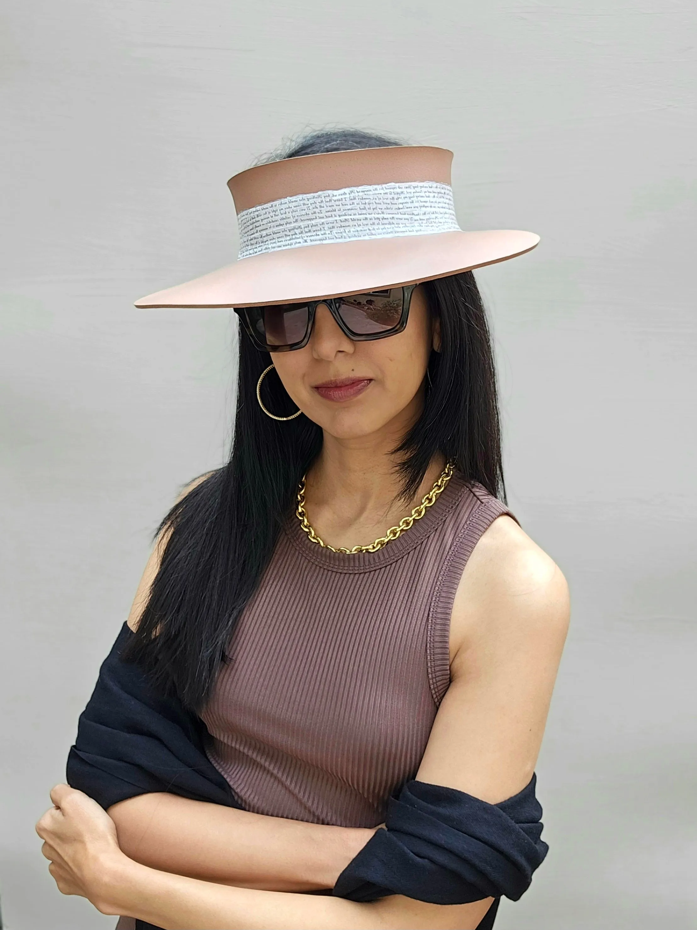 Brown "LadyEVA" Hat with Lovely Script Band