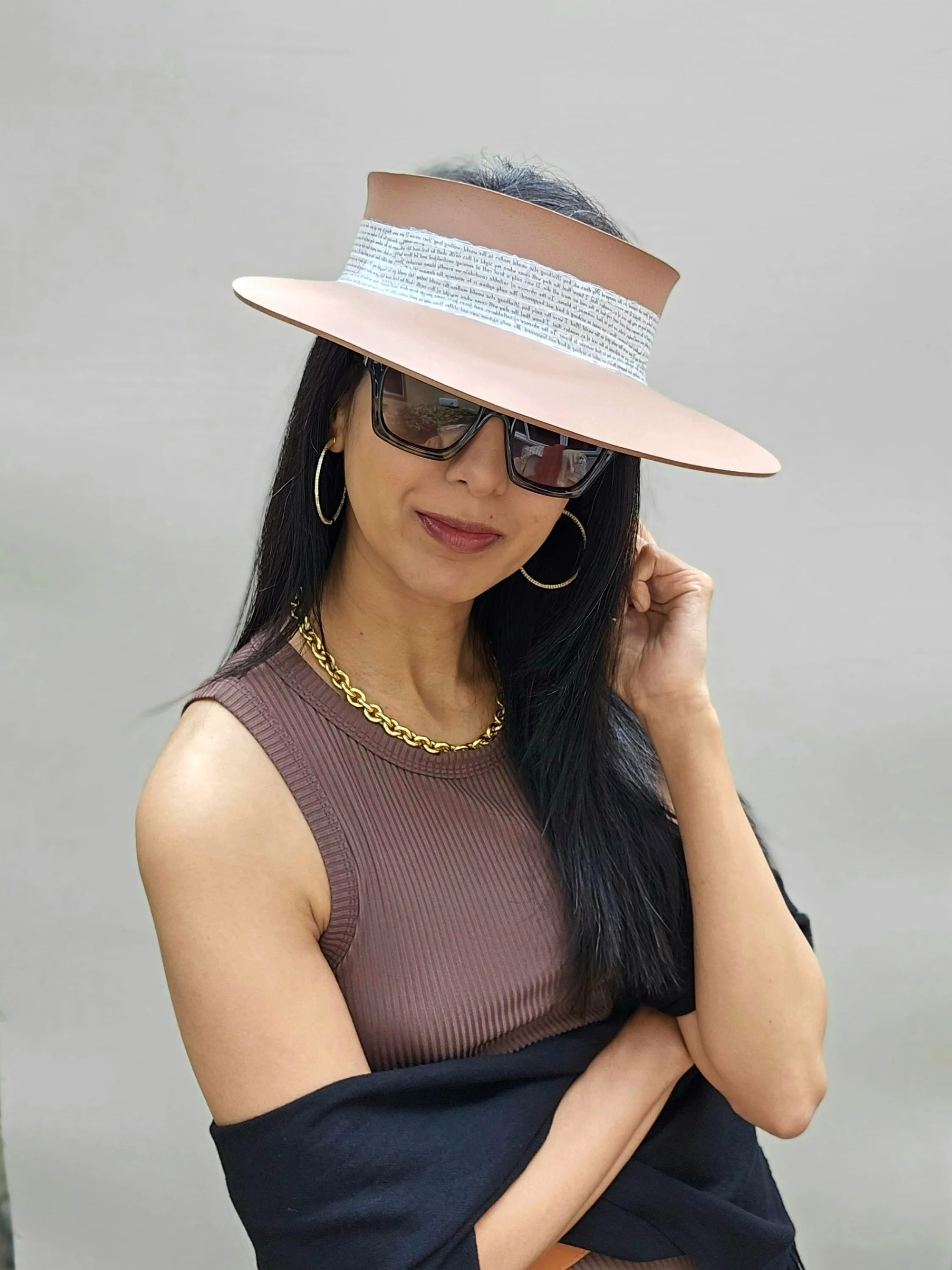 Brown "LadyEVA" Hat with Lovely Script Band