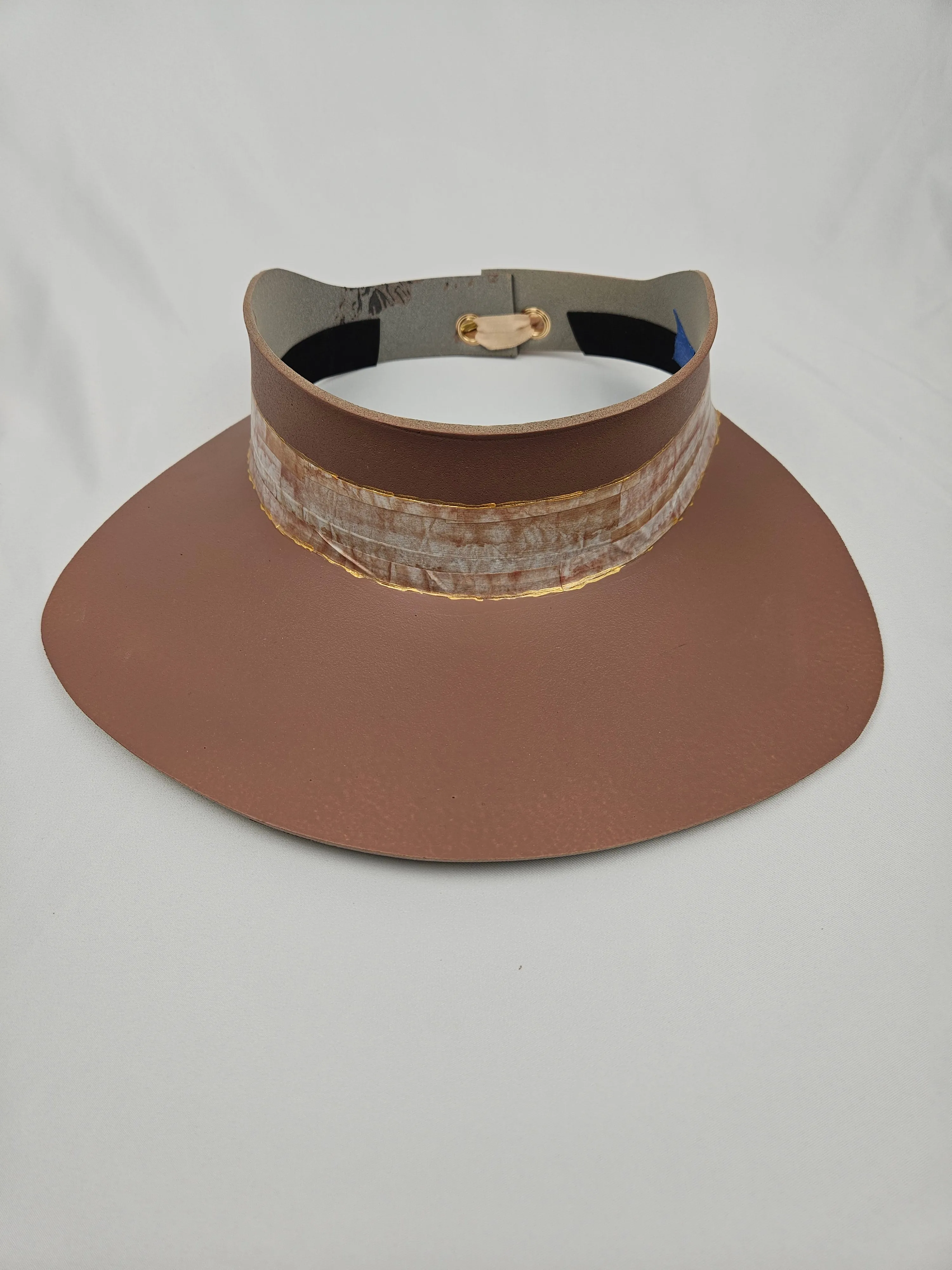 Brown "LadyEVA" Visor Hat with Neutral Marbled Band