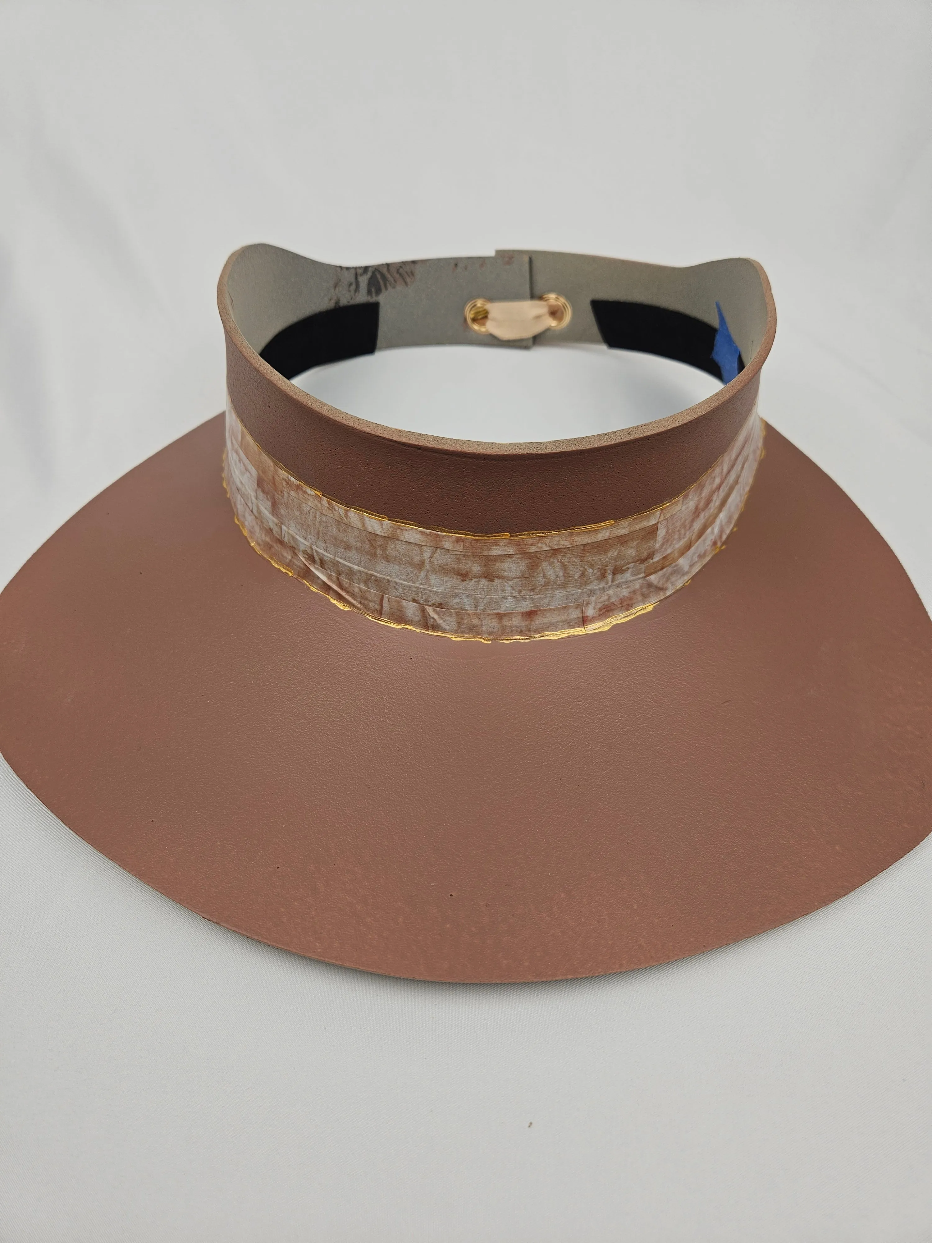 Brown "LadyEVA" Visor Hat with Neutral Marbled Band