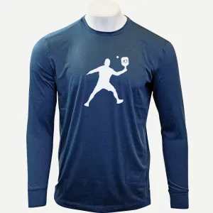 Butter T Long Sleeve Pickleball Silhouette - Navy Heather