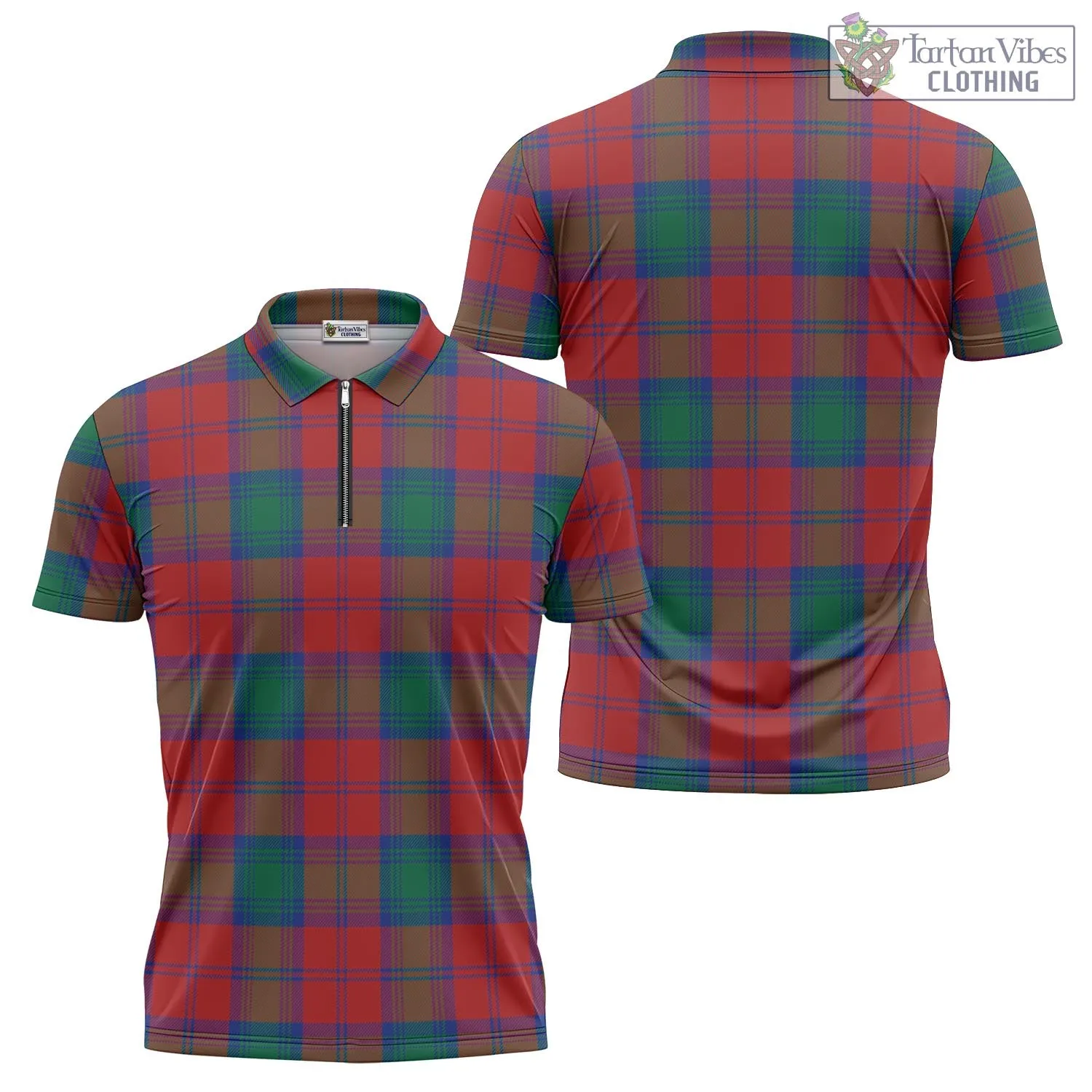 Byres (Byses) Tartan Zipper Polo Shirt