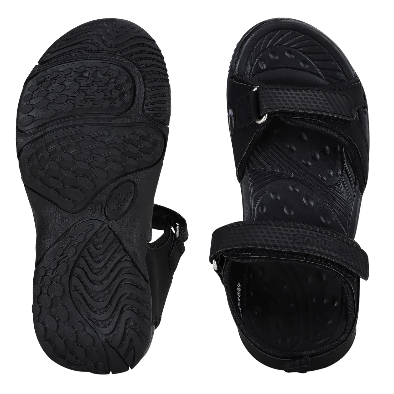 Campus Kid's STRING-K FULL BLK Sandal K1-UK/India