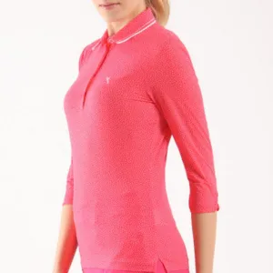 Chervò Attilia 3/4 Sleeve  Polo - Pink Print