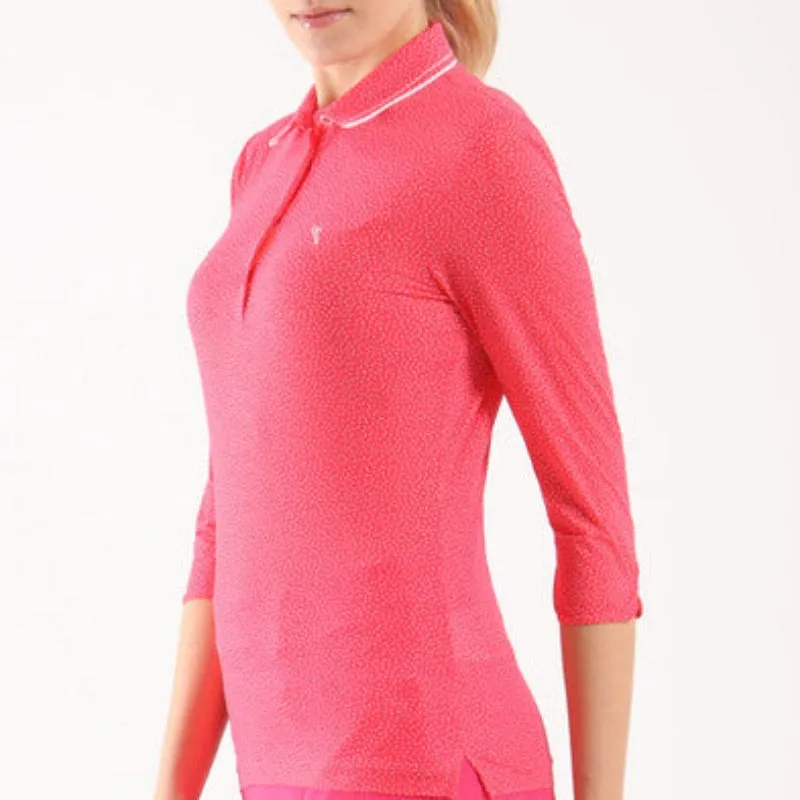 Chervò Attilia 3/4 Sleeve  Polo - Pink Print