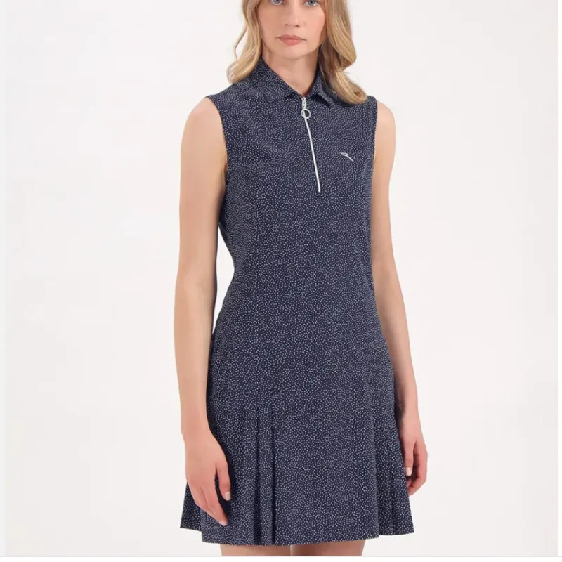 Chervò Jully S/L Polo Dress - Navy Print