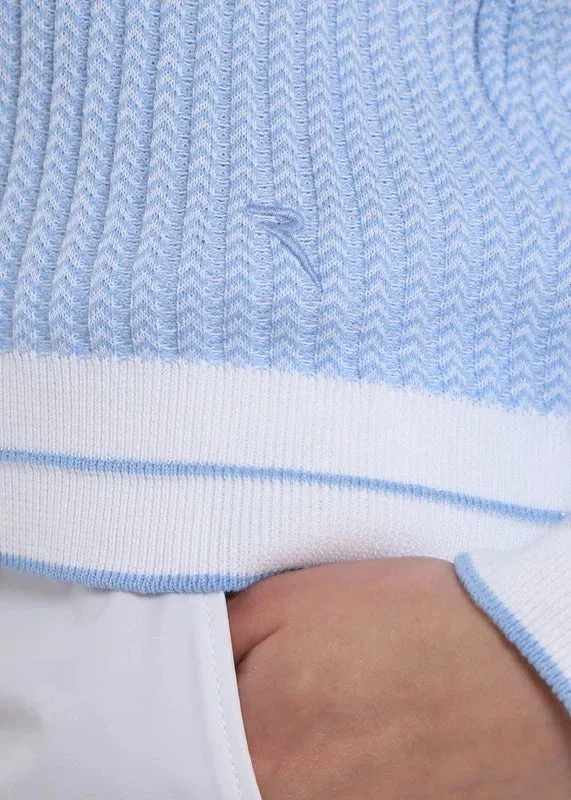 Chervò Nellie Cotton Crew Sweater - Blue/White