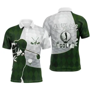 Chiptshirts Polo de Golf, Polo de Sport Manches Longues Homme Femme, Vert Forêt, Motif Balle de Golf, Golfeur, Golfeuse, J'peux Pas, J'ai Golf - CT03062227