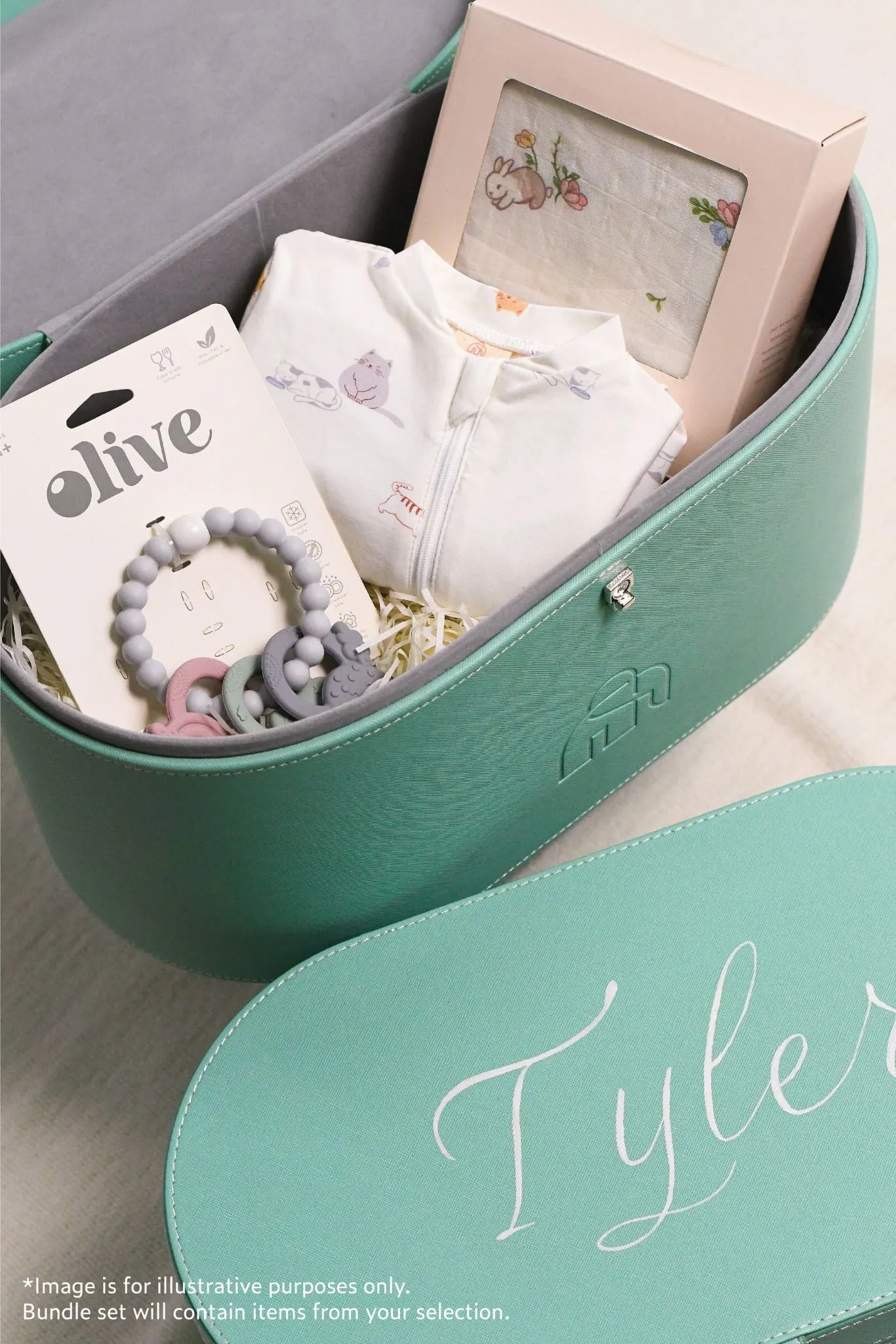 Classic Personalised Turquoise Baby Gift Set