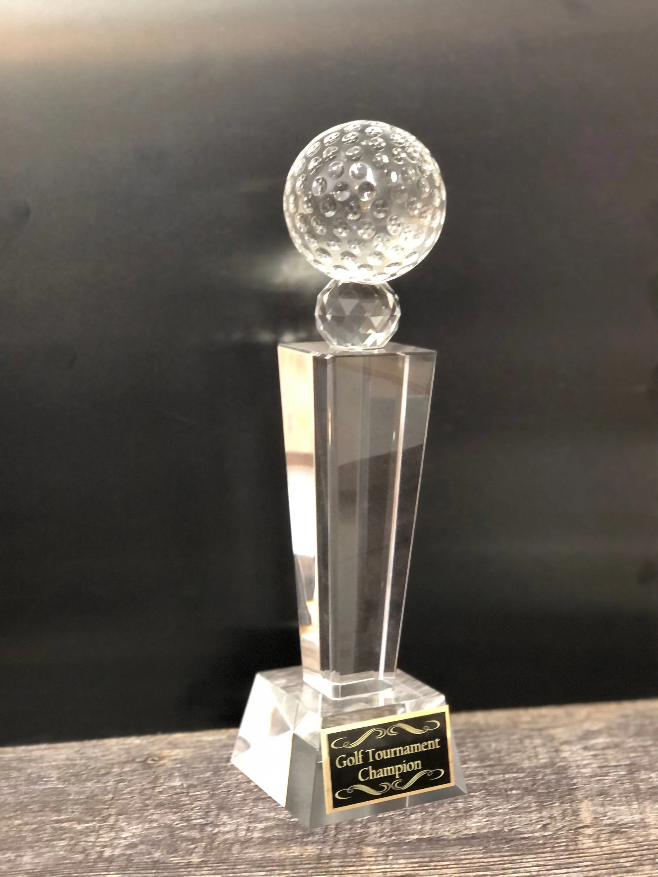 CRYSTAL Golf Trophy Cup Tournament Trophy With Satin Lined Gift Box Hole In One Award Charity Event Winner Cup Under Par Guy's Weekend