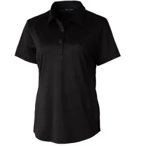 Cutter & Buck Prospect Textured Stretch Womens Short Sleeve Polo Shirt - Black - L