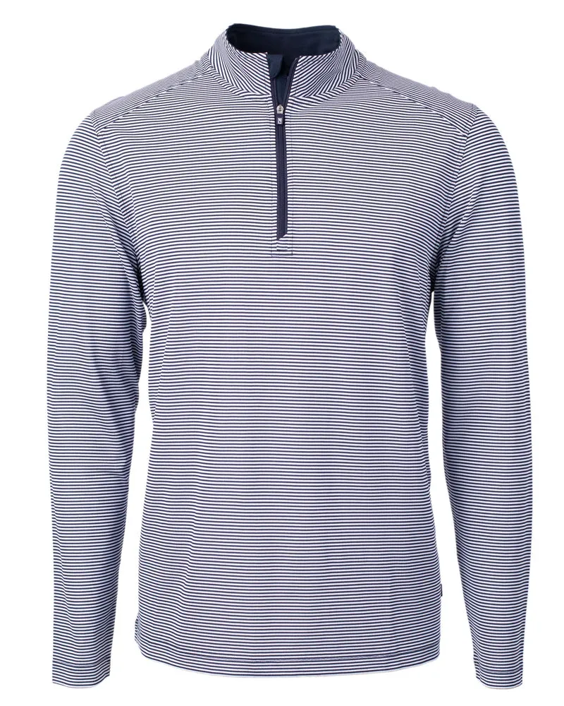 Cutter & Buck Virtue Eco Pique Micro Stripe Recycled Quarter Zip