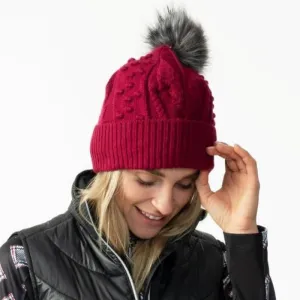 Daily Sports Amedine Knit Hat (pom pom) - Plum