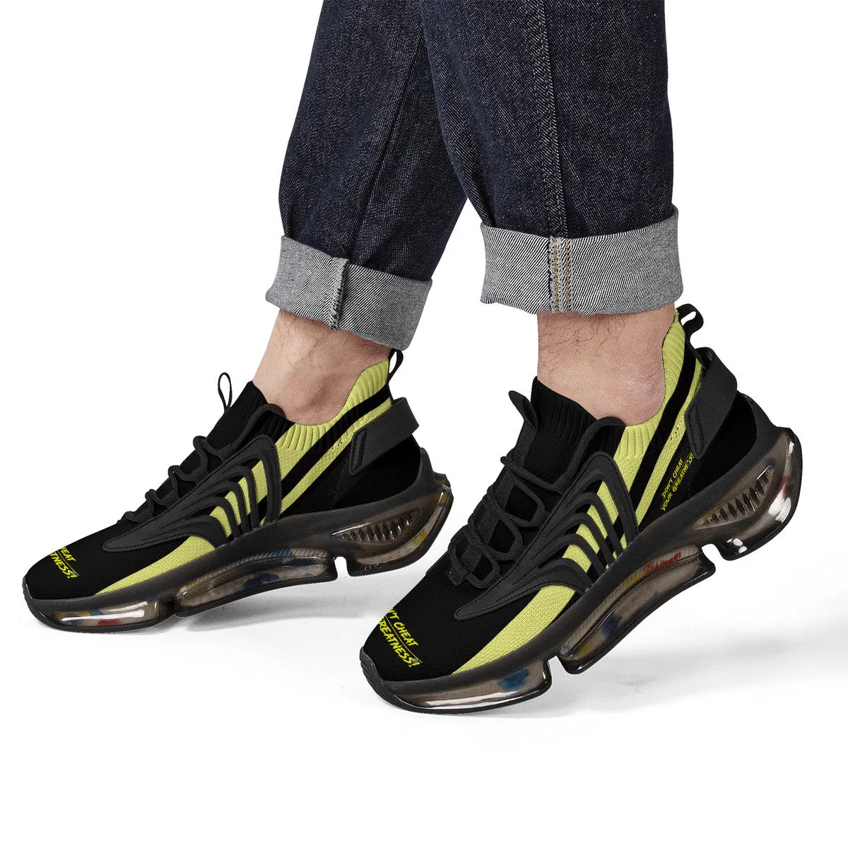 DCYG X2 Black & Yellow Air Max React Sneakers - Black