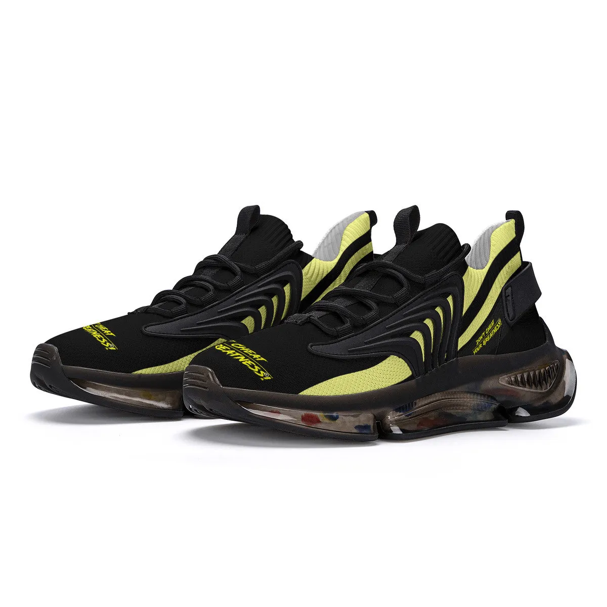 DCYG X2 Black & Yellow Air Max React Sneakers - Black