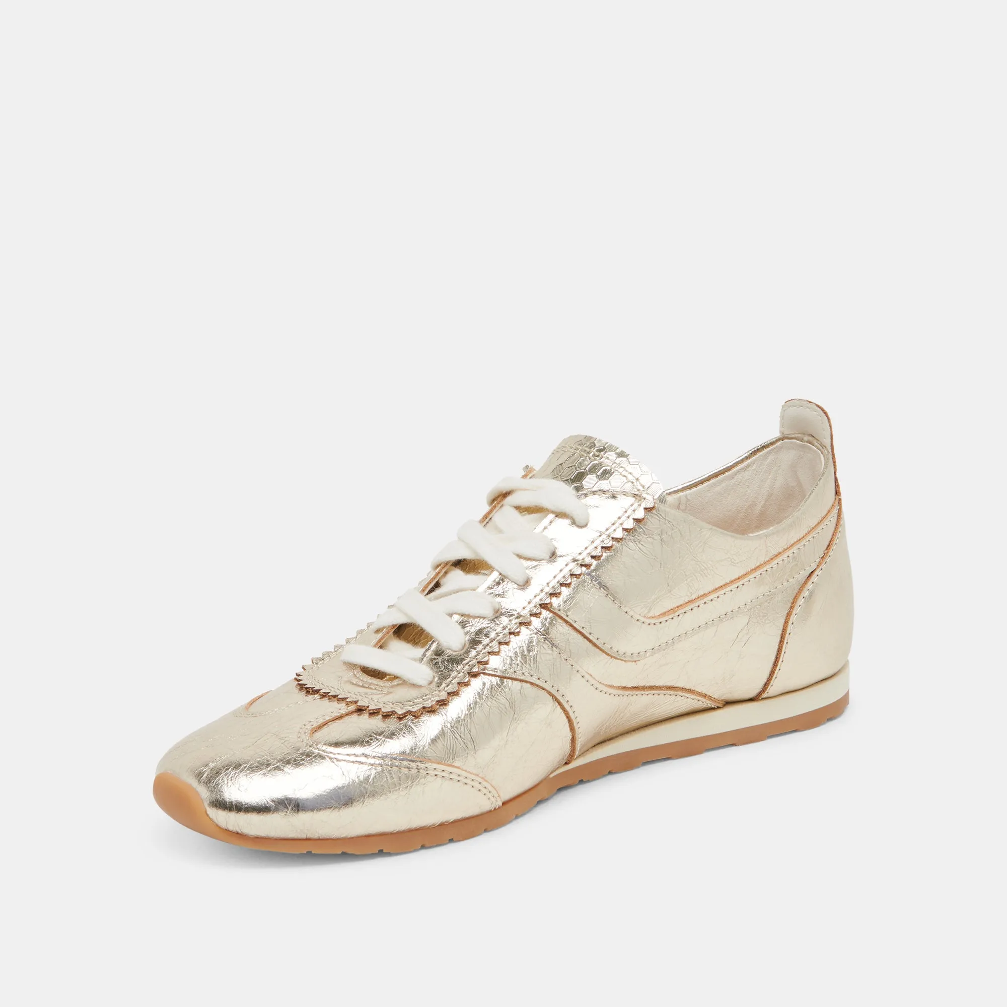 DELANY SNEAKERS LIGHT GOLD CRINKLE PATENT