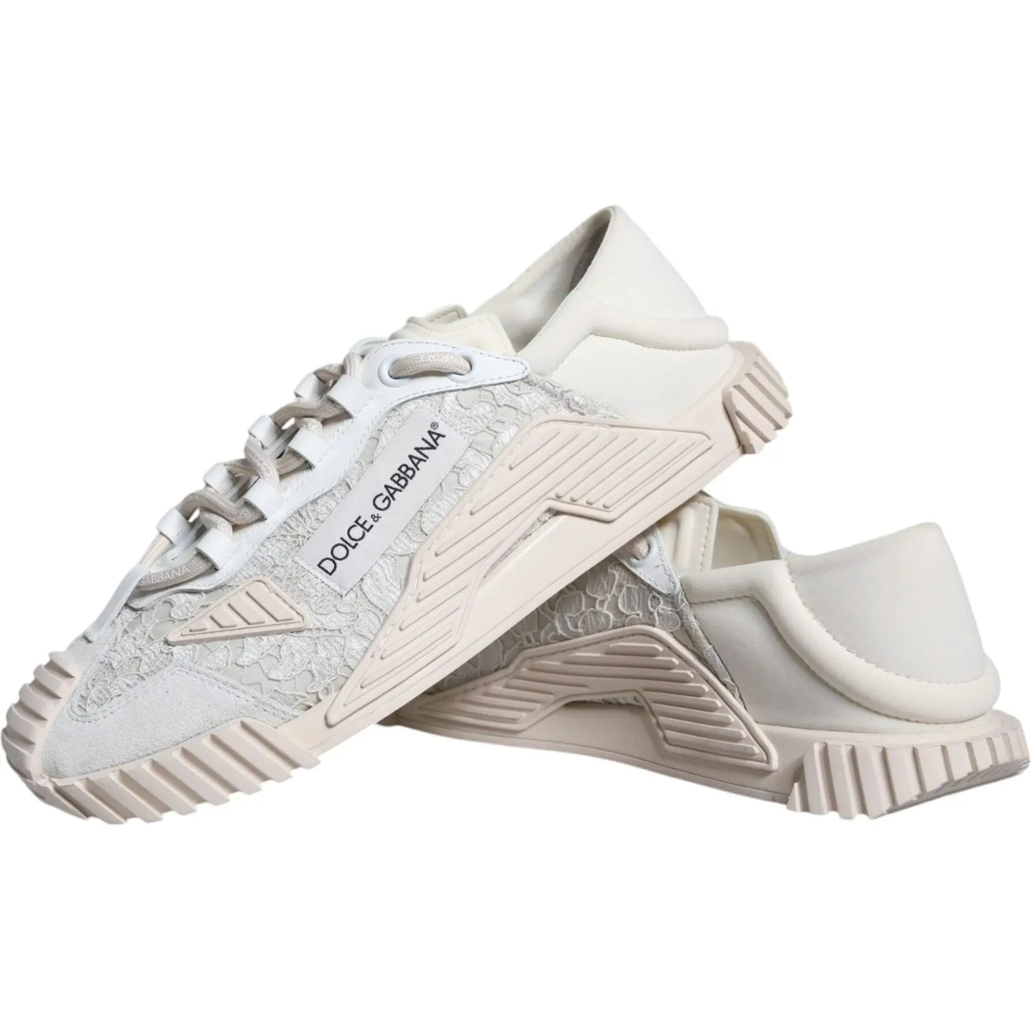 Dolce & Gabbana White Lace NS1 Low Top Sneaker Sports Shoes