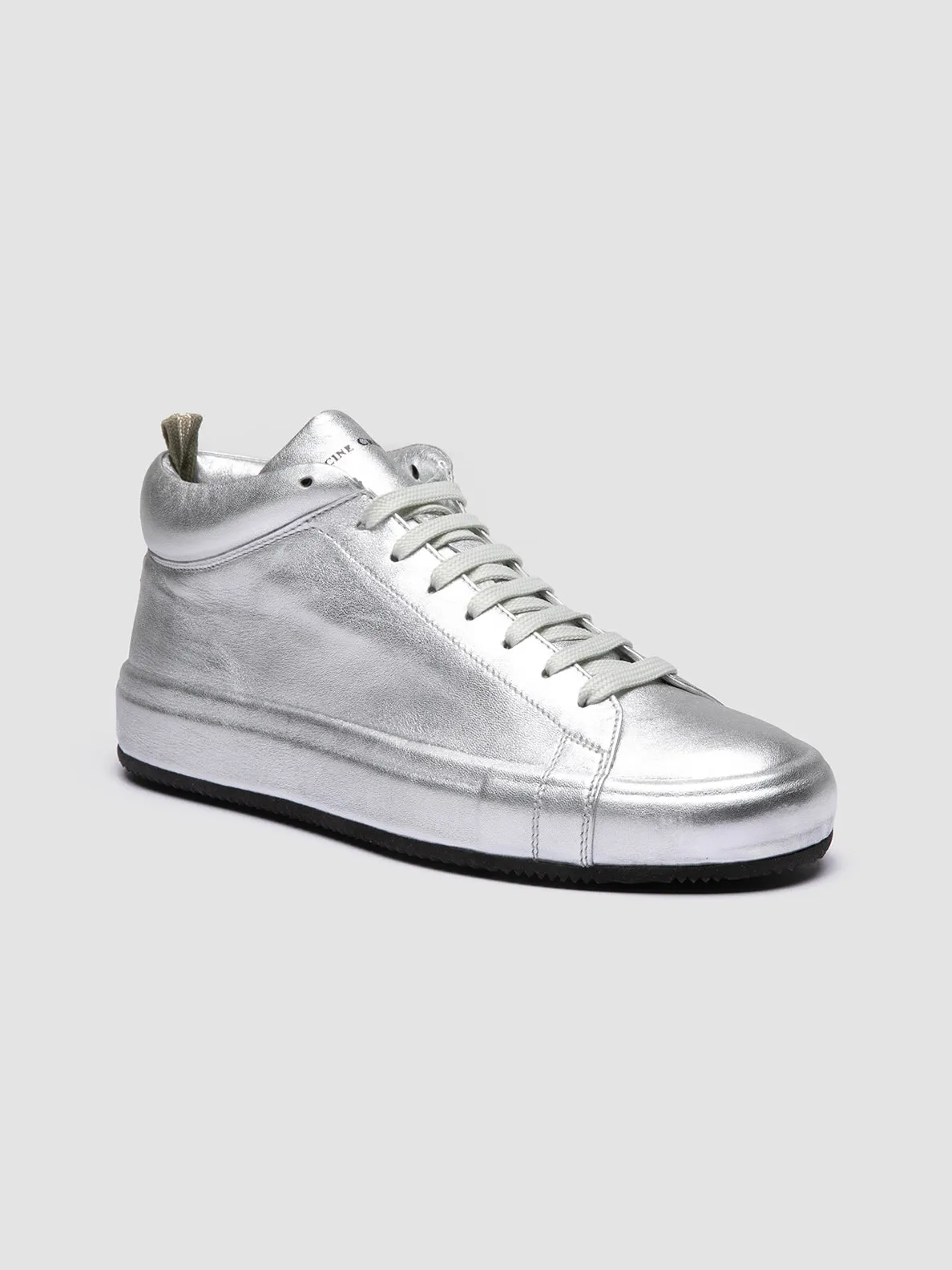 EASY 102 - Silver Leather Low Top Sneakers