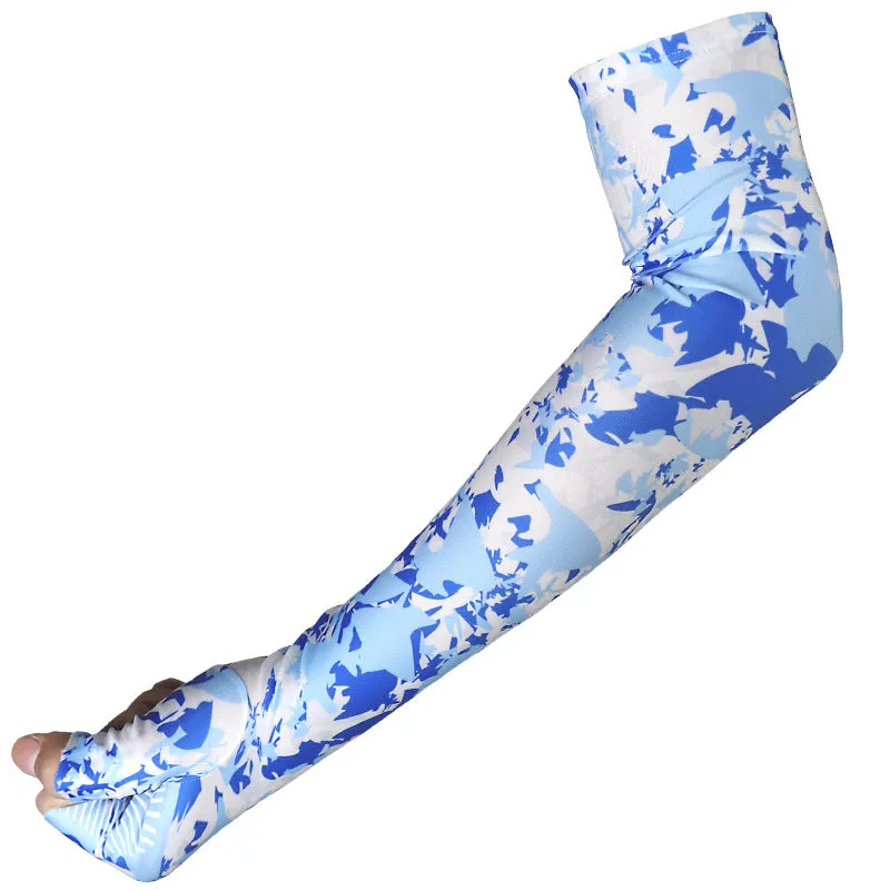 Exercise Camouflage Ice Silk Sleeves Long Sun Protection for Men and Women Arm Sleeve Outdoor Icy Oversleeves