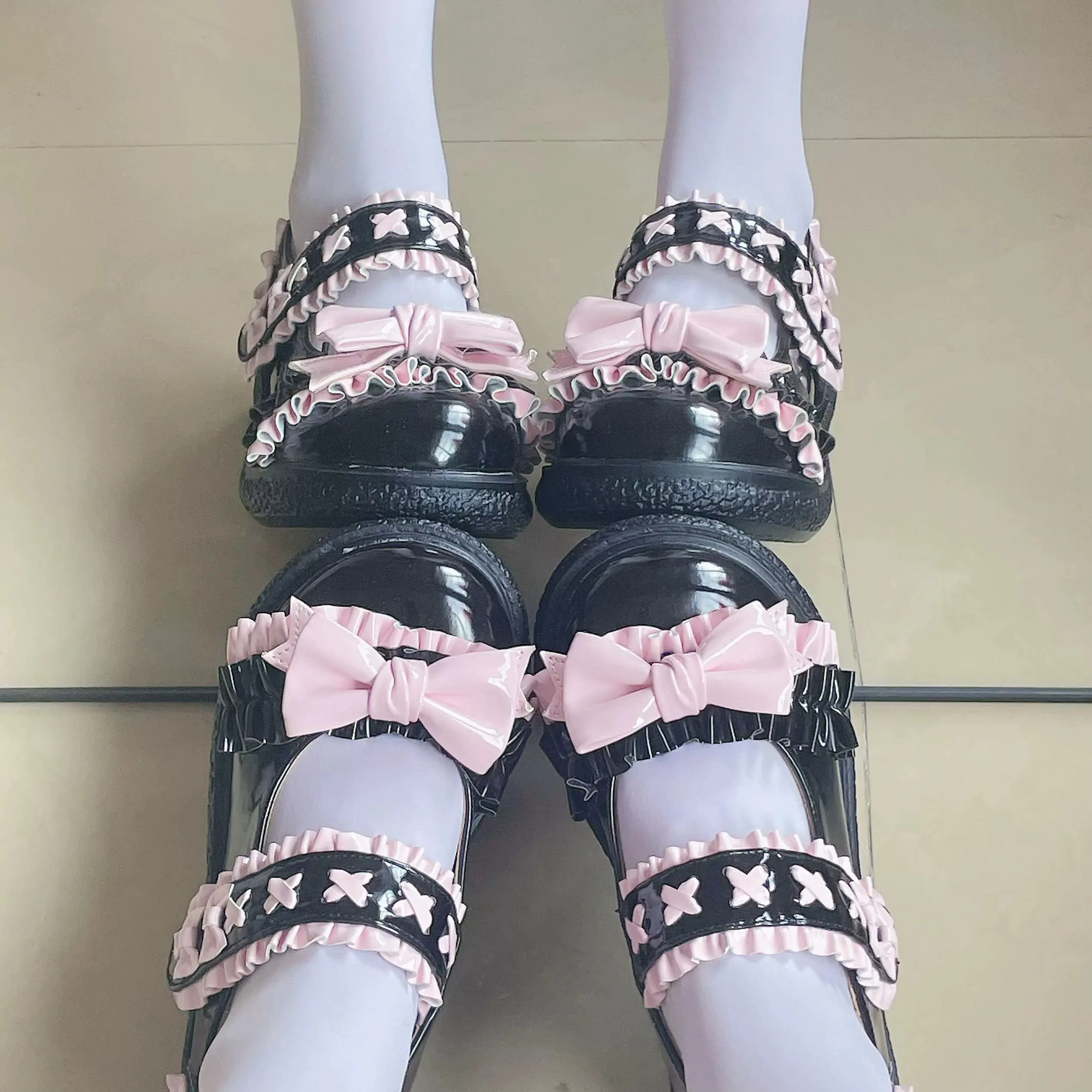 Fairy Godmother~Cute Lolita Shoes Bow Candy-Colored Lolita Flat Shoes