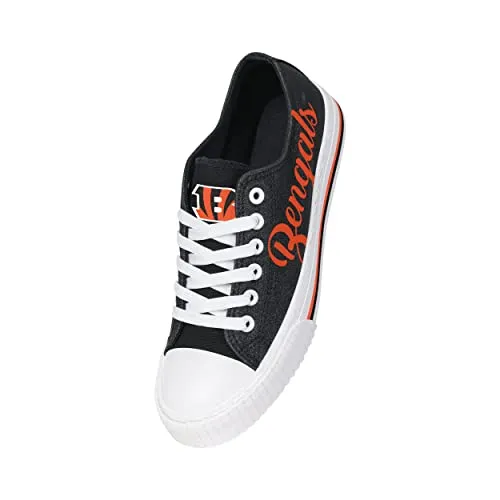 FOCO Cincinnati Bengals NFL Womens Color Glitter Low Top Canvas Shoes - 7