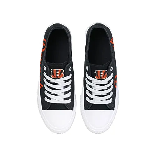 FOCO Cincinnati Bengals NFL Womens Color Glitter Low Top Canvas Shoes - 7