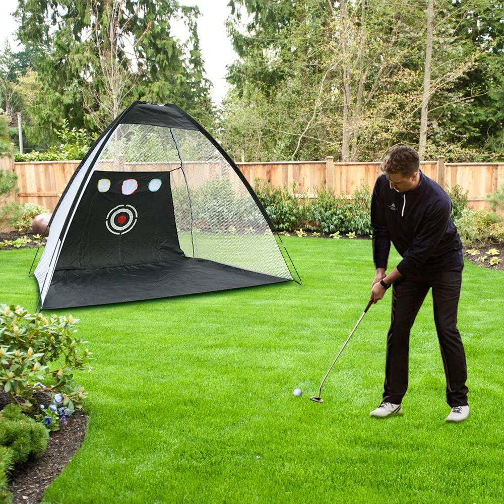 Foldable Golf Hitting Net Sets with Chipping Target Pockets-200cm