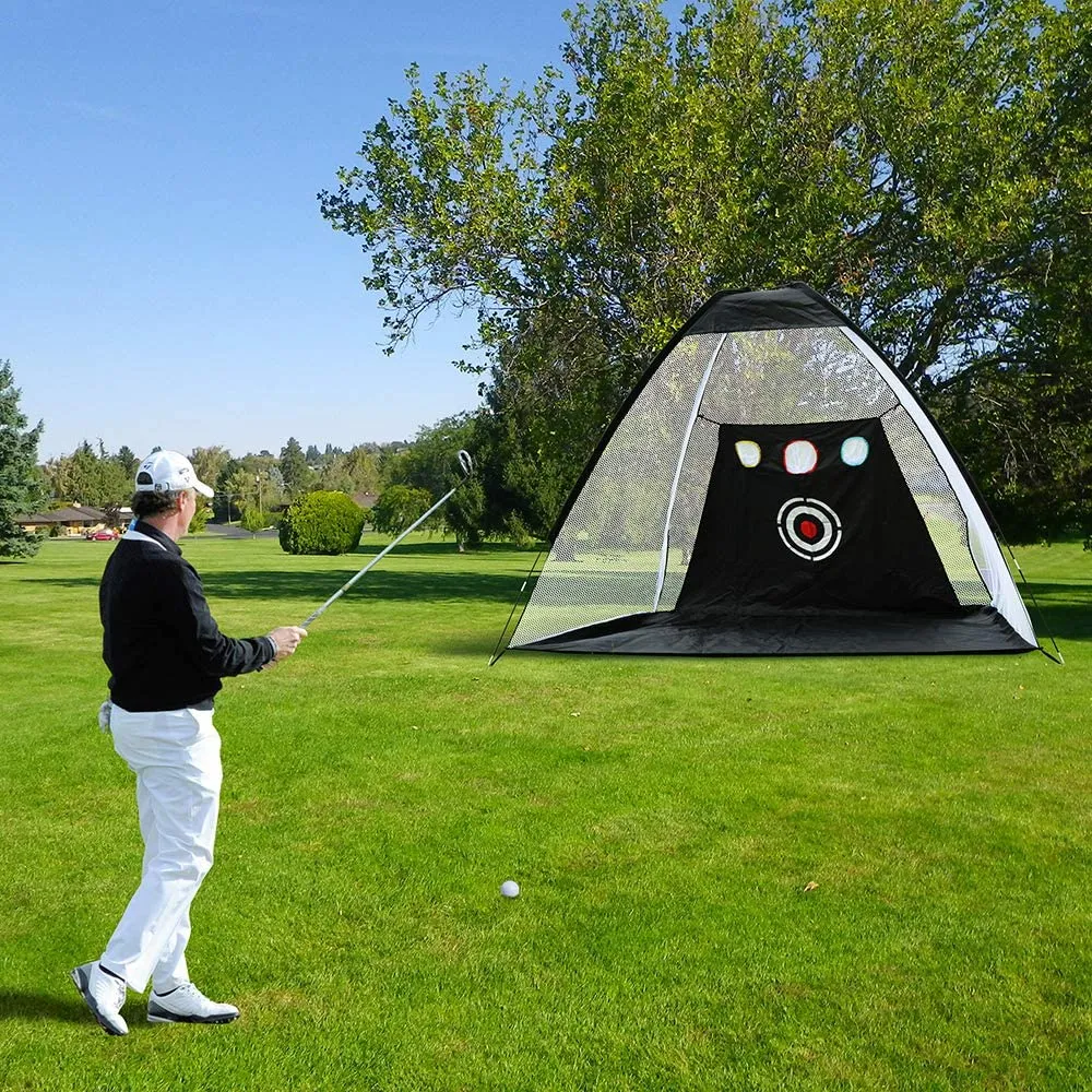 Foldable Golf Hitting Net Sets with Chipping Target Pockets-300cm