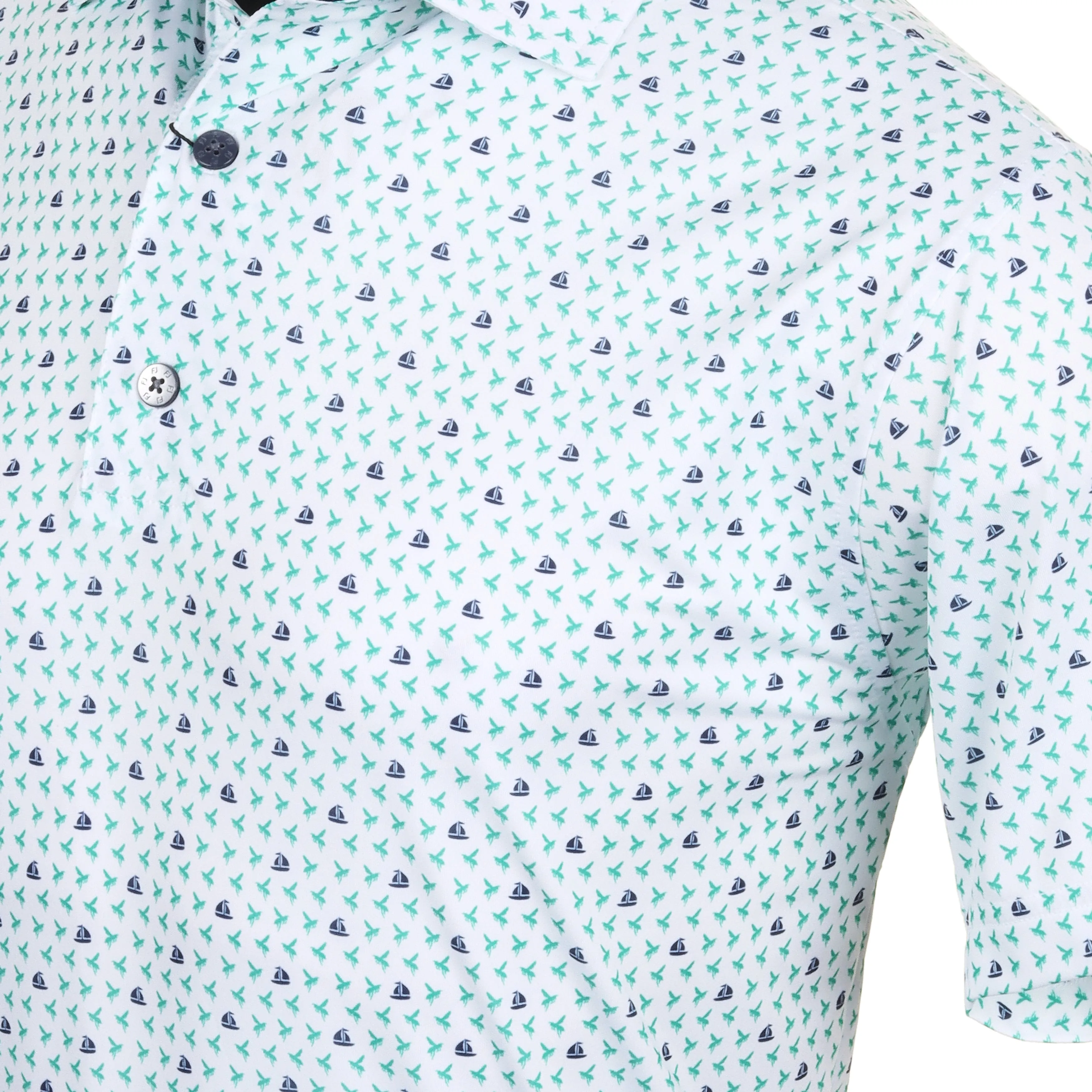 FootJoy Flying Wasp Print Lisle Golf Shirt