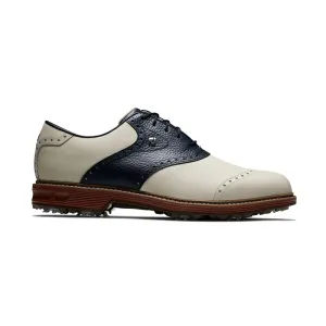 FOOTJOY Premiere Wilcox Lace Men's Spiked Shoes (Cream/Navy)