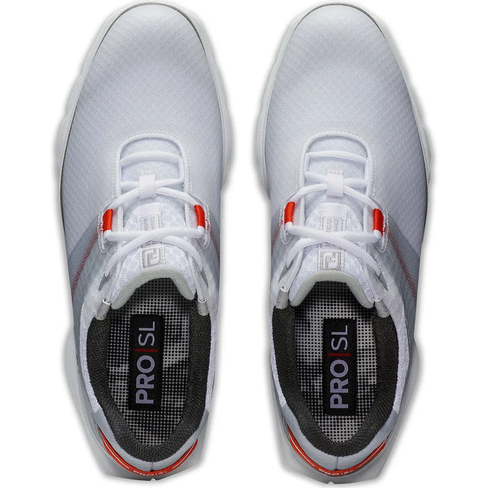 FootJoy Pro SL Sport Spikeless Waterproof Shoes - White/Grey/Orange