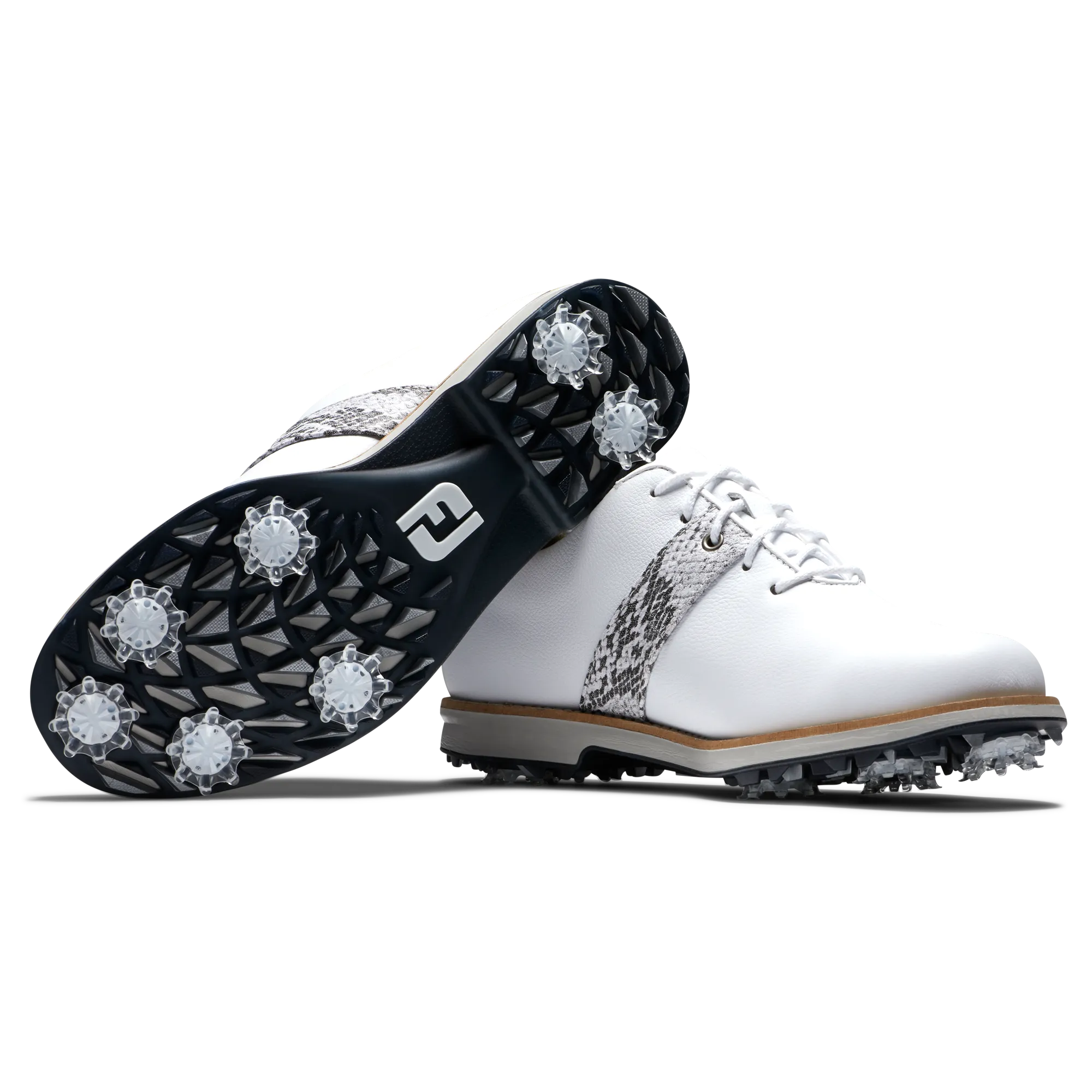 FootJoy Women's Premier Golf Shoes- White/Crock Grey