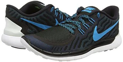 Free 5.0 Black/Blue Lagoon/Dk Elctrc Bl Running Shoe 11.5 US