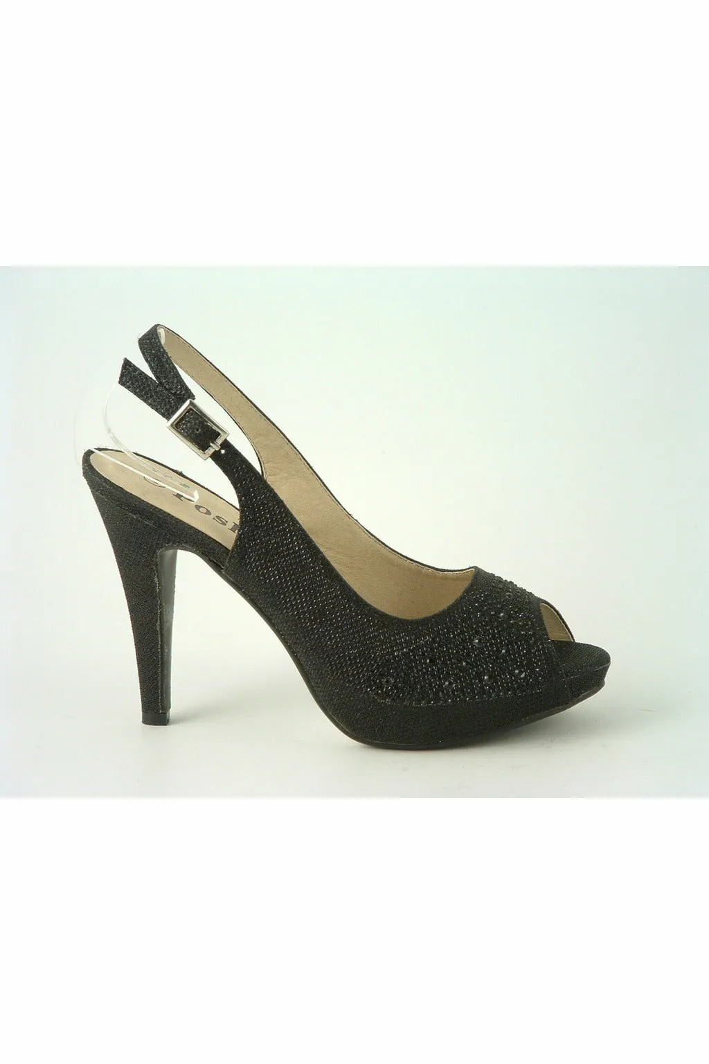 Glitz Shoes Posh ‘jess’ Peep Toe Court Shoe