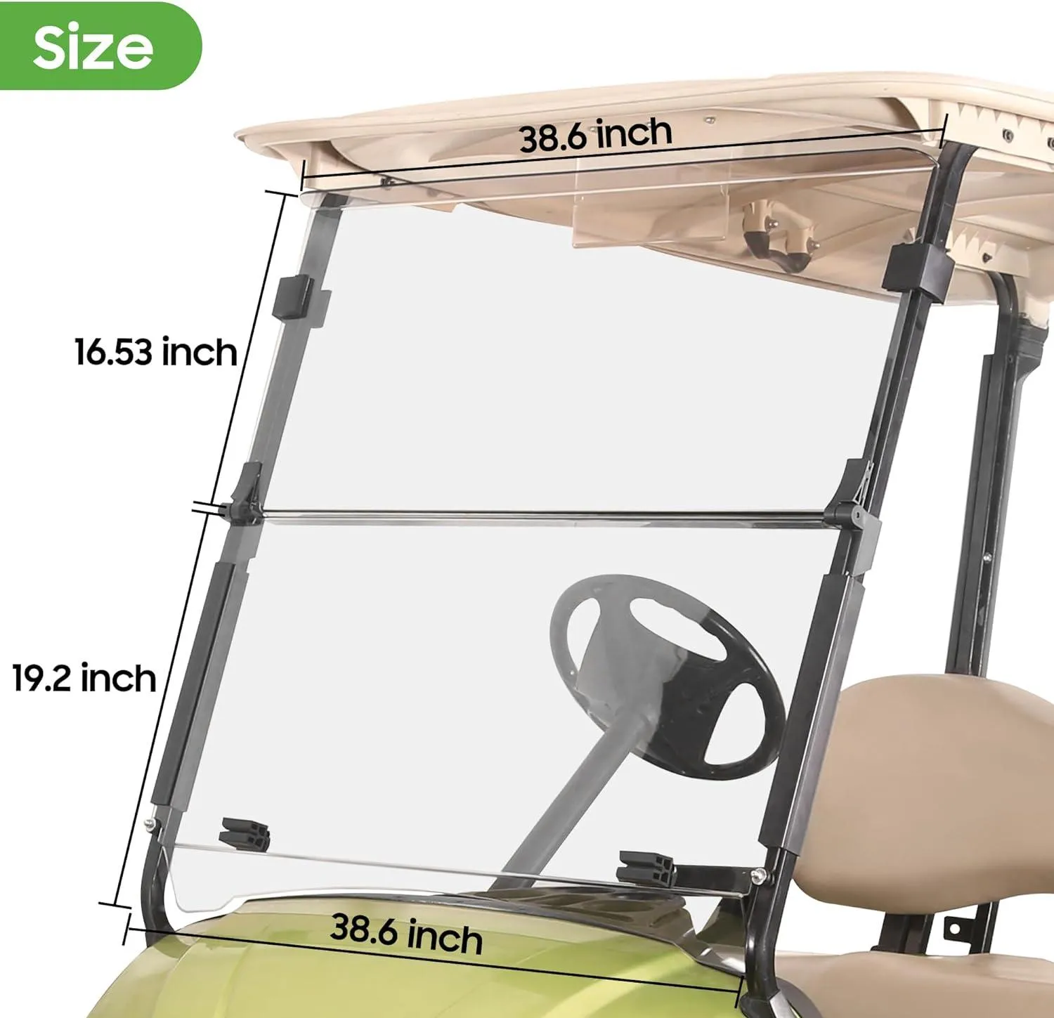 Golf Cart Windshield Transparent Foldable for G29/Drive 2007-2016 Yamaha- 10L0L