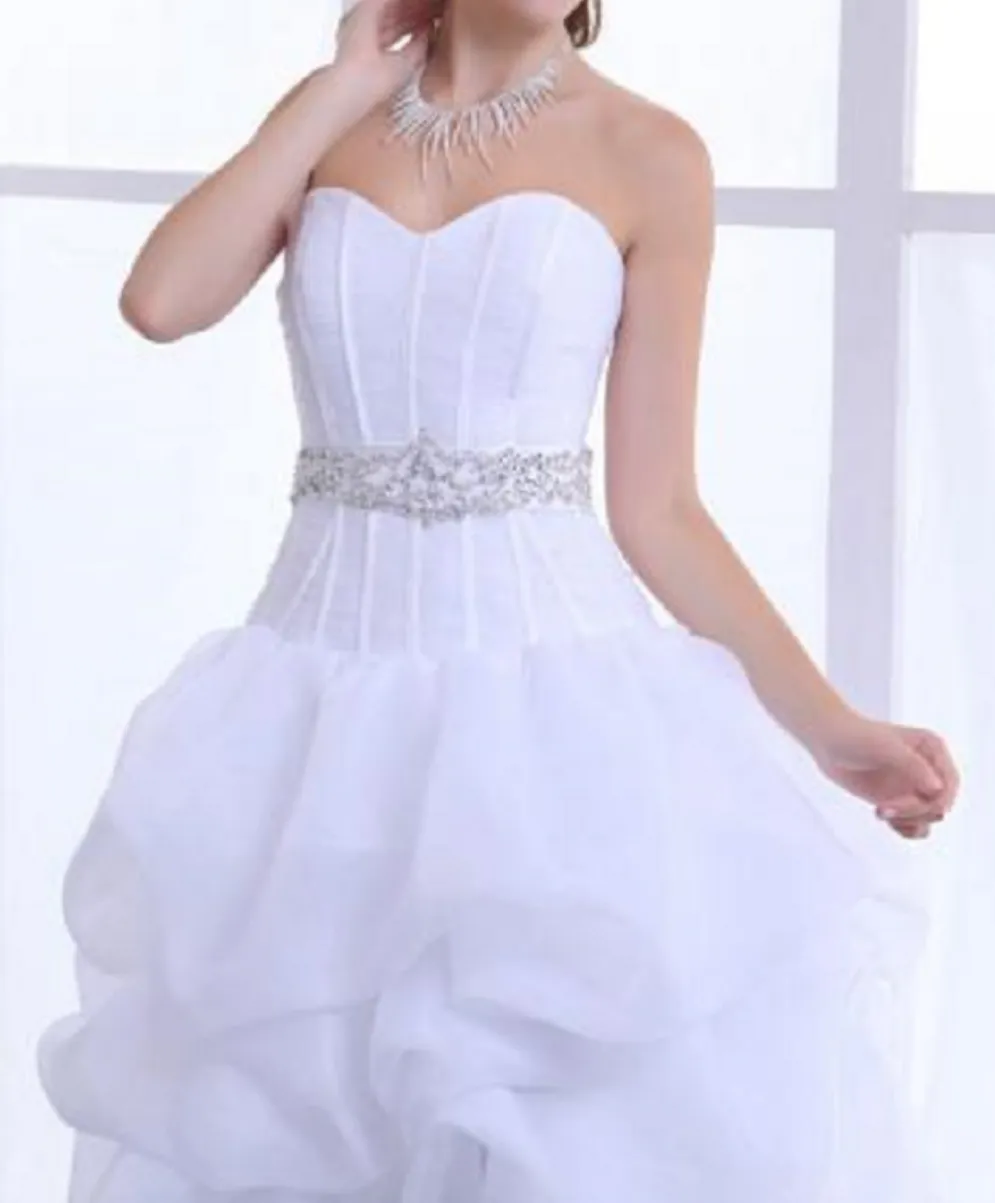 High Low Wedding Dress Organza Sweetheart Bridal Gowns