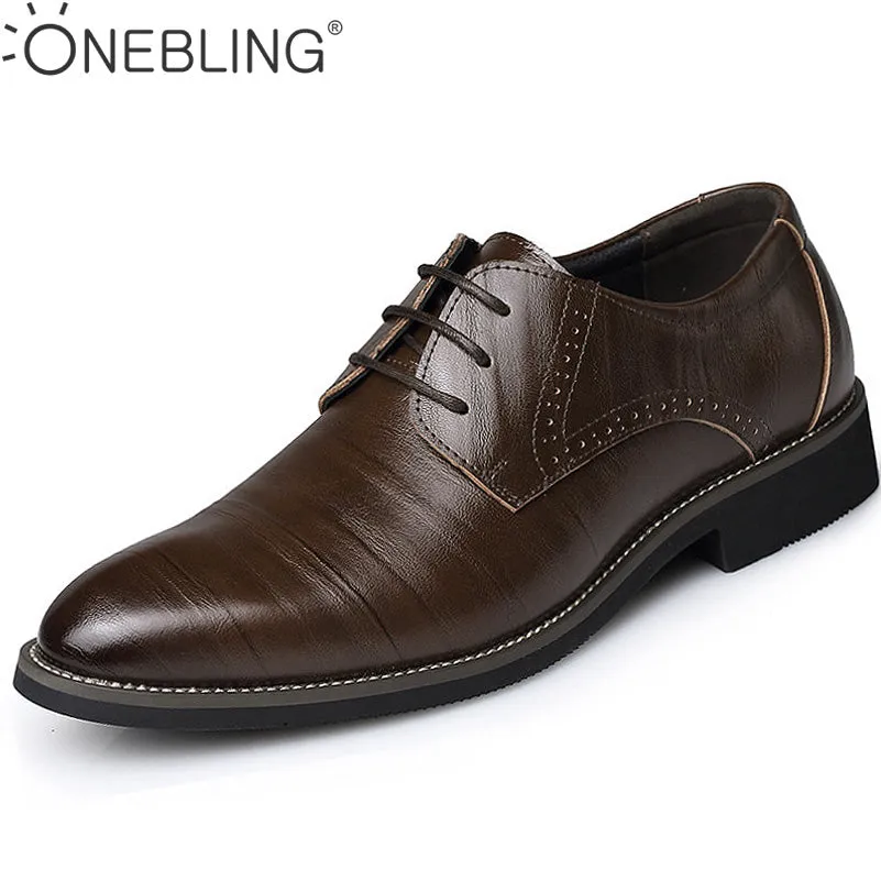 Hot Sale Men Leather Dress Shoes 2017 Fashion Wedding Shoes Breathable Business Shoes Lace-up Flat Shoe Mens Oxfords Size 38-45