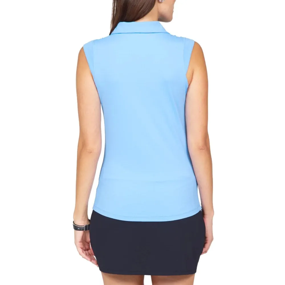 IBKUL Women's Solid Sleeveless Polo - Peri