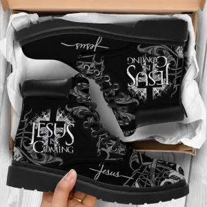 Jesus Is Coming Leather Boots - Christian Shoes For Men And Women