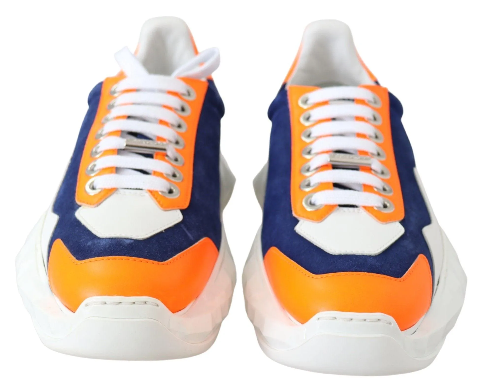 Jimmy Choo Diamond Blue Orange Leather Sneaker