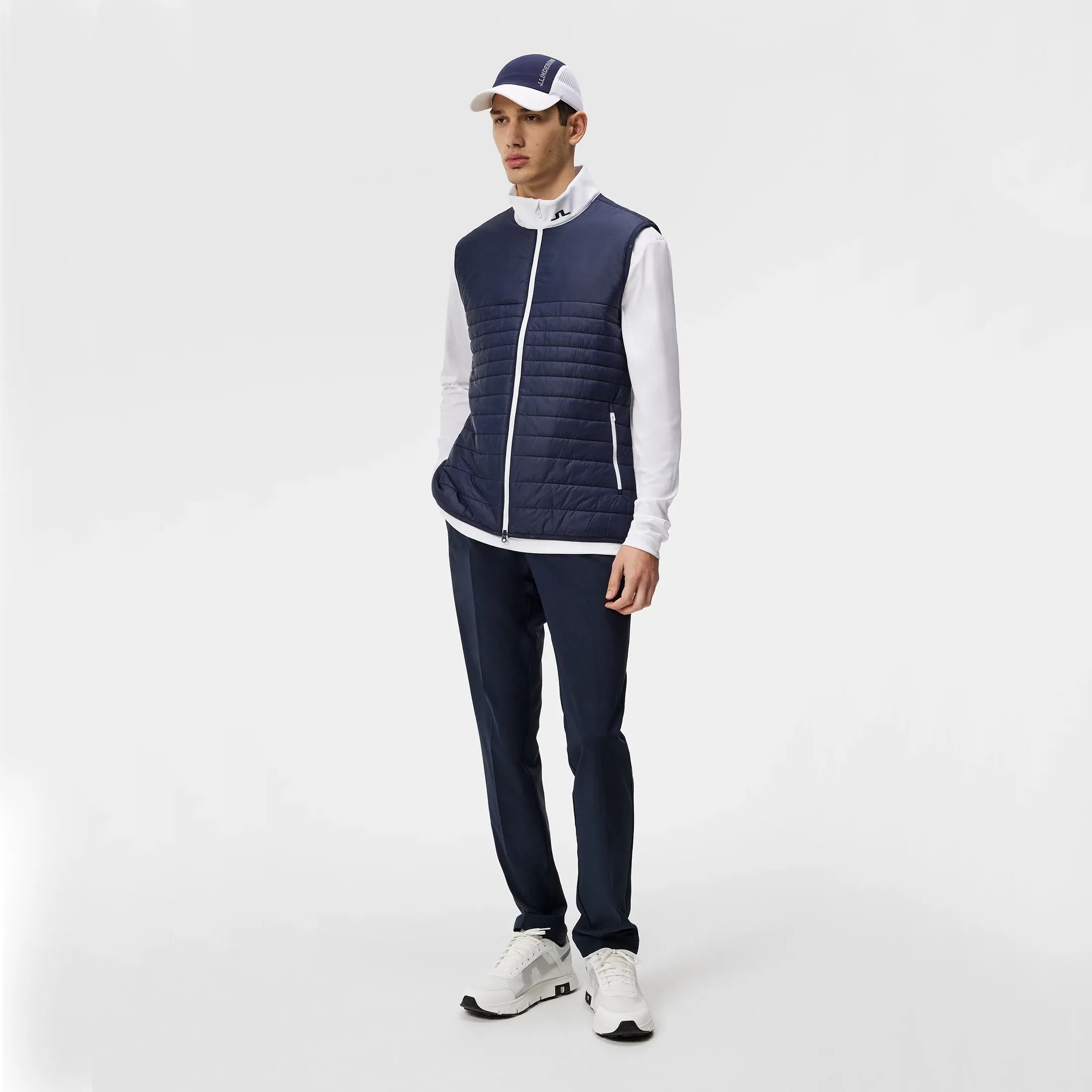 J.Lindeberg Martino Quilt Hybrid Golf Vest - JL Navy