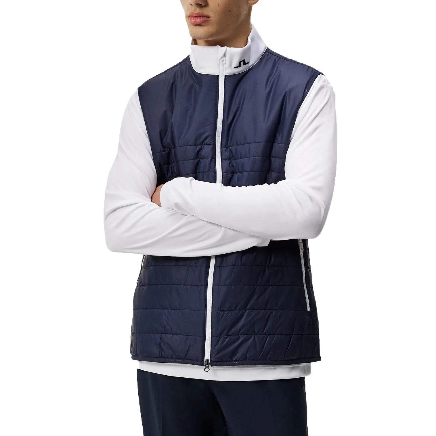 J.Lindeberg Martino Quilt Hybrid Golf Vest - JL Navy